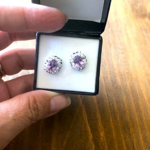 ⭐️3-$20 Amethyst rhodium plated clip earrings